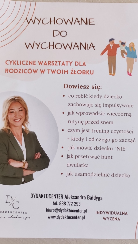 Spotkanie informacyjne dla Rodziców dotyczące warsztatów 